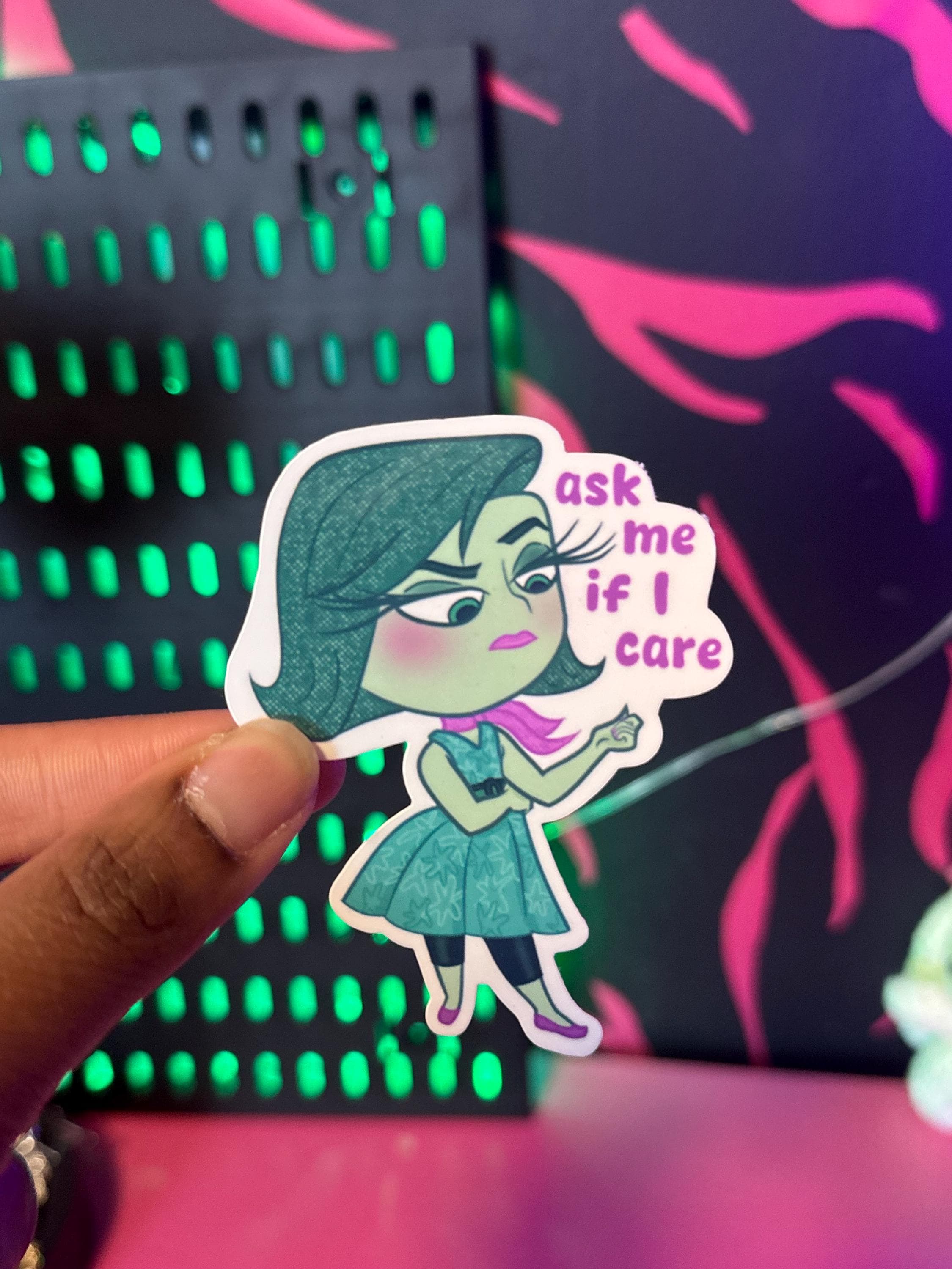 Inside Out Disgust Sticker | Pixar Movie Art Decal - Etsy