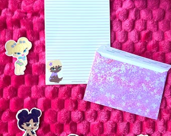 Carta da lettere Bratz Babyz, graziosa carta da lettere rosa, estetica dei primi anni 2000, carta decorativa femminile y2k, set di carta da lettere