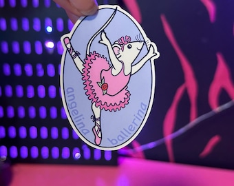 Adesivo Angelina Ballerina – Topo Ballerina Nostalgica, Stile Y2K