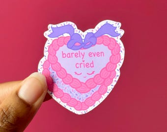 Adesivo per torta a forma di cuore Coquette – Arte femminile alla moda, adesivi carini, decorazione per laptop (2 x 2 pollici)