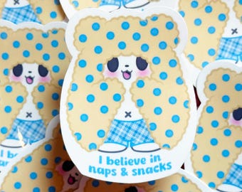 Adesivo Marumofubiyori Sanrio – Adesivo in vinile impermeabile con simpatico orso, estetica pastello kawaii, per laptop, diario, bottiglia d'acqua