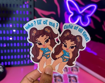 Adesivo per bambola Bratz Y2K / Ragazza impertinente, cartone animato retrò, adesivo carino per diario