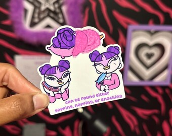 Adesivo Yap Nap Snack – Simpatico adesivo con animali, adesivo per diario – Regalo estetico femminile per lei