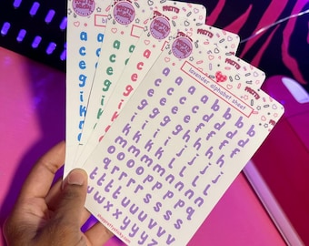 Foglio di adesivi alfabeto kawaii / Adesivi colorati per planner dalla A alla Z