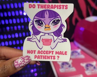 Adesivo per la salute mentale maschile - Divertente regalo per terapista, adesivo per laptop