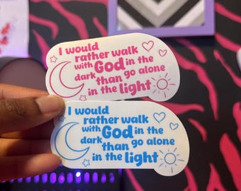 Adesivo Cammina con Dio – Decalcomania in vinile cristiana (3,5 x 2 pollici)