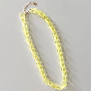 Yellow Acrylic Cable Chain Necklace