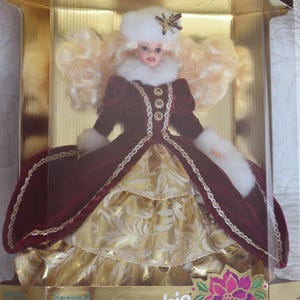 Vintage Happy Holidays speciale editie Barbie in doos, vintage kerst-Barbie, 1996 Happy Holidays 15646 Mattel Barbie
