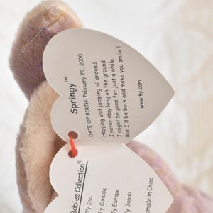 Vintage Springy the Bunny Beanie Baby, Springy the Rabbit, Springy the ...