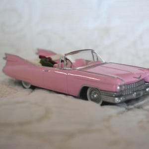 Vintage 1959 Cadillac De Ville Hallmark Ornament from 1996, Pink Cadillac De Ville Convertible Car Figurine Ornament by Hallmark Keepsake