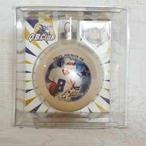 Vintage Troy Aikman Dallas Cowboys 1995 Christmas Ornament, Troy Aikman #8 Dallas Cowboys NFL Christmas Ornament, Cowboys Collectible