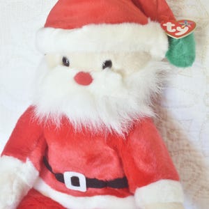 Vintage 2000 Santa Beanie Buddy Beanie Baby, Large Santa Plush, Vintage Santa Doll