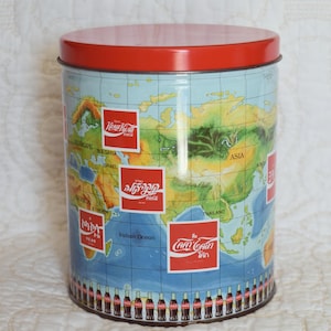 Vintage Coca-Cola Jigsaw Puzzle, Never Opened Jigsaw Puzzle Around the World Coca Cola, A Coca-Cola Company, Vintage Coke Tin and Puzzle