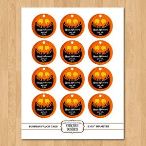 Jack O'lantern PRINTABLE and PERSONALIZED Treat Bag Tags - Etsy