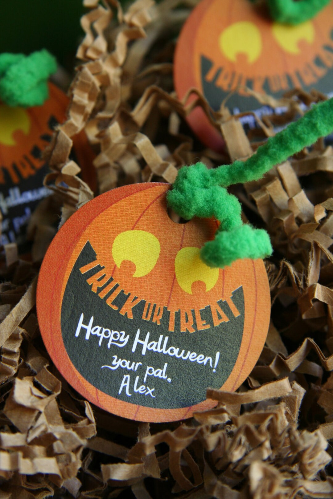 Jack O'lantern PRINTABLE and PERSONALIZED Treat Bag Tags - Etsy