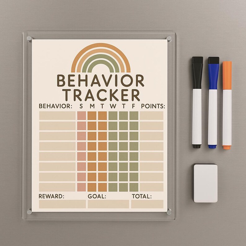Printable Behavior Tracker Chart | Pastel Rainbow Design (instant ...