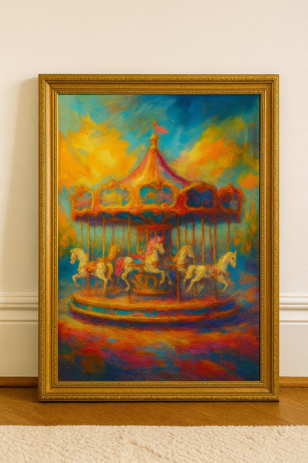 Carousel Horse Art Print: Whimsical Carnival Fairground Decor - Etsy