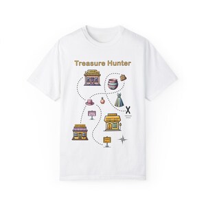 Schatzsucher T-Shirt, lustiges Vintage Karte T-Shirt, Abenteuer Geschenke, Schatzkarte Top, Freizeitkleidung, Schatzsuche Shirt