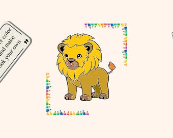 Dschungeltiere Malbuch für Kinder im Alter von 3-8 Jahren | Druckbare PDF Malvorlagen | Vorschulaktivitätsbuch | Homeschool Arbeitsblatt
