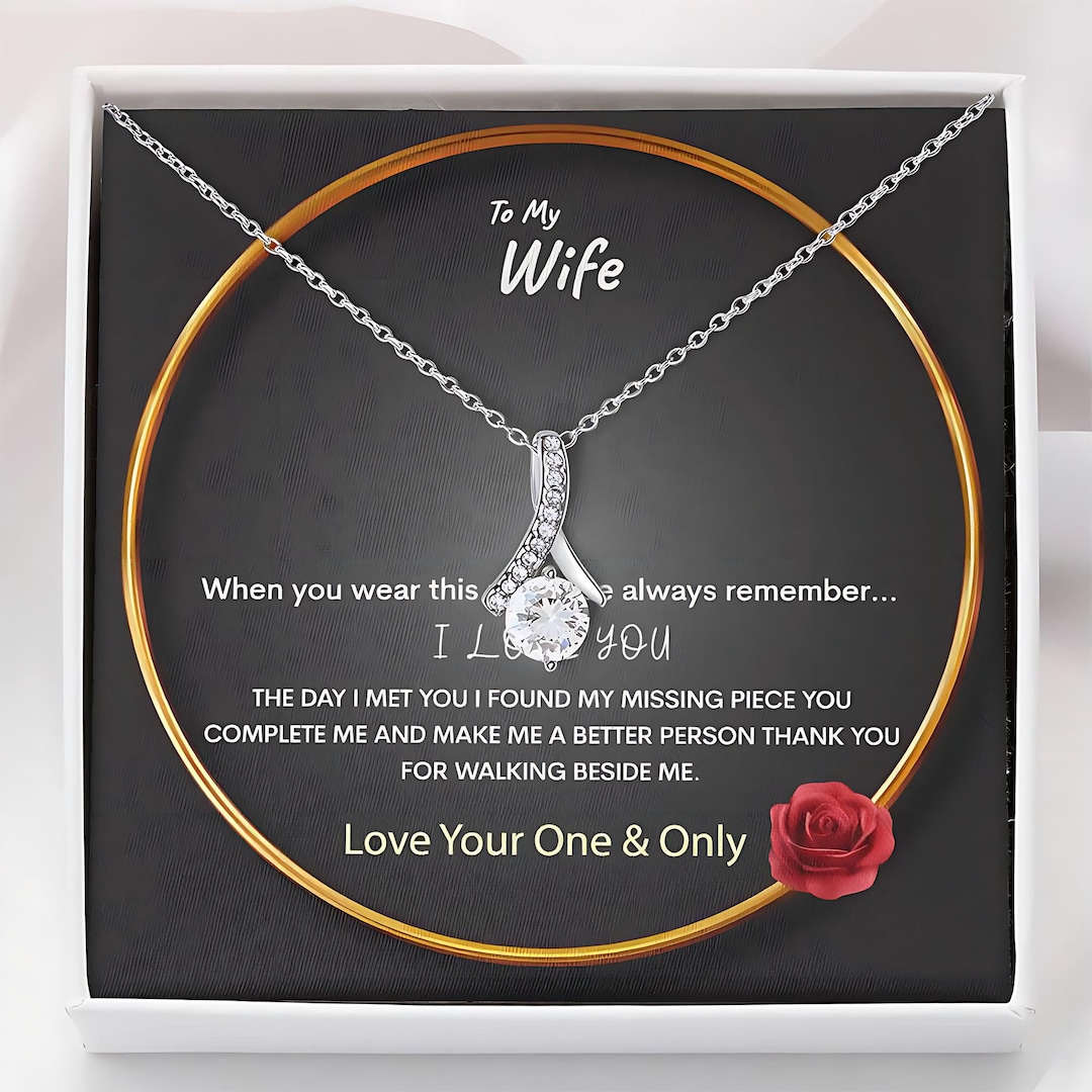 To My Wife Necklace Gift for Her Husband to Wife Necklace Gift With ...