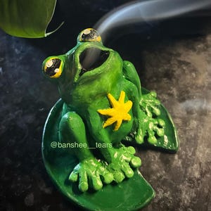 Frosch Weihrauchbrenner Kegel Räuchersterne wunderlich skurril Bildhauerkunst Frösche Frogcore Fairycore Cottagecore