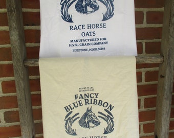 Blue Racehorse Flour Sack Towel: Michigan Made Kitchen Decor