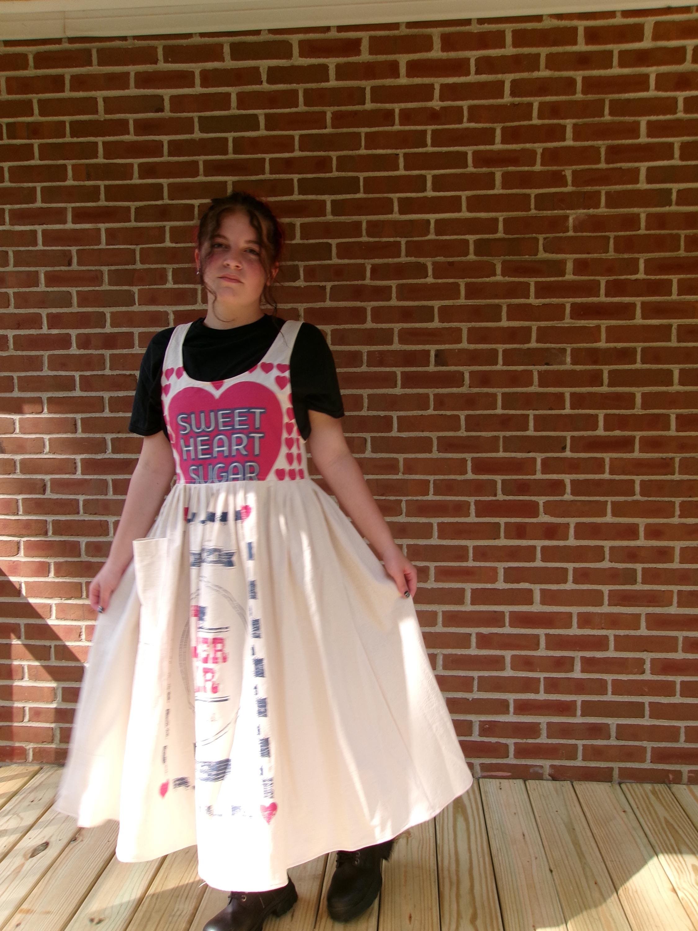 white christmas dresses Batter Splat Flour Sack Dress – Mokuyobi main image 0