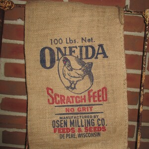 Burlap Bag, Feed Bag, 11 X 20, Grain Sack, Flour Sack, Feed Sack