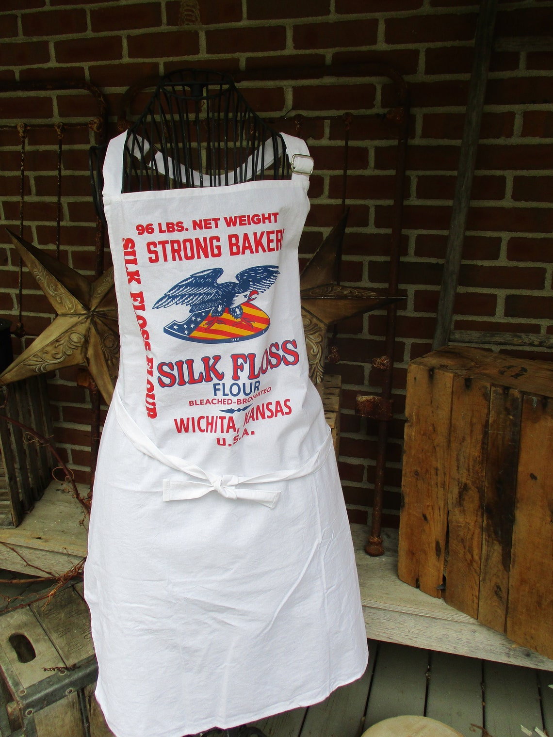 Apron Flour Sack Apron Feed Sack Apron Googleapron Etsy