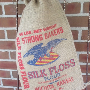Burlap Flour Sack: American Eagle Farmhouse Decor (14 x 25)