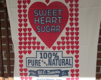 feed sack fabric, sugar sack fabric 40" T x 63" W, curtain fabric, organic flour sack toweling, organic fabric, country fabric, fabric