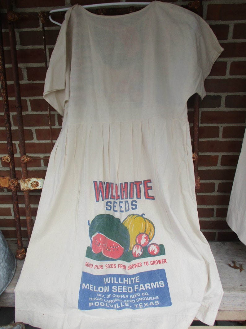 Flour Sack Dress Size Large Feed Sack Dress Prairie Dress Etsy