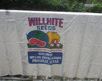 Willhite Farms Melon Seed Sack Fabric: Organic Cotton Country Decor (40x60") feed sack fabric, flour sack fabric