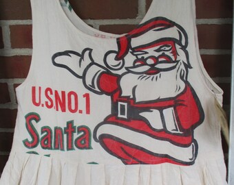 Feed Sack Jumper, Size X- Large, Flour sack clothing, Santa jumper, Christmas clothing, country jumper, jumper, cotton clothing, gunny sack