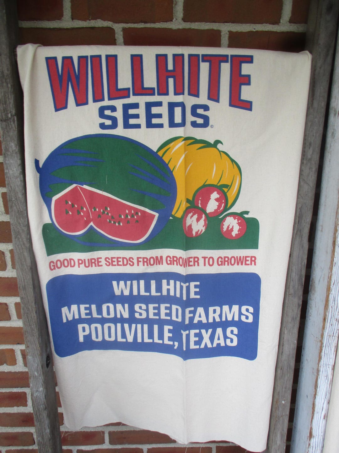 Melon Seed Sack Fabric Willhite Farms, Country Decor (40x60") Etsy
