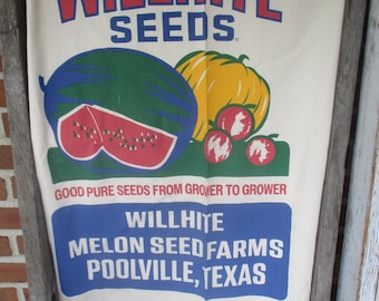 Willhite Farms Melon Seed Sack Fabric: Organic Cotton Country Decor (40x60")