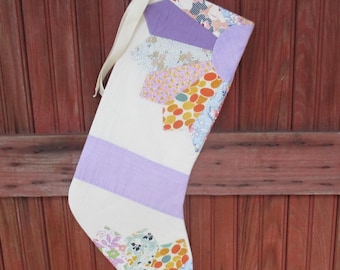 vintage quilt stockings, Christmas stock, Santa Stockings, country Christmas decor, handmade, Farmhouse decor, quilted stockings, primitive