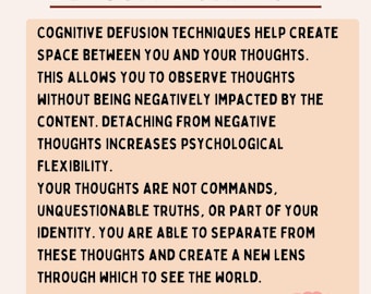 Cognitive Defusion Techniques-Group or Individual Therapy