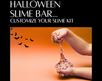 Kit fai da te per realizzare slime di Halloween: bomboniera spettrale per bambini con ciondoli e grembiule