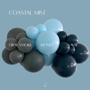 Blue Gray Balloon Garland Kit: Ocean Coastal Party Decor