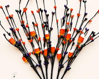 Halloween Wreath Supplies Craft Materials Floral Stem Black Wire Festive Piece Fall Centerpiece Party Display Seasonal Arrangement Candy