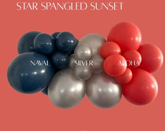 Navy, Silver & Orange Balloon Garland Kit: DIY Party Decor