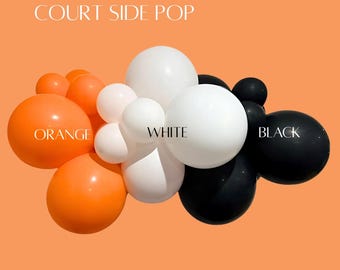 Black & Orange Balloon Arch Kit: Basketball, Construction Party Decor