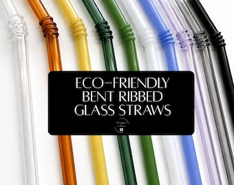 Glass Drinking Straw Eco Friendly Sustainable Alternative Plastic Free Zero Waste Reusable Sipper Dishwasher Safe Cold Beverage Smoothie