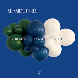 Navy, Green & White Balloon Garland Kit: DIY Party Arch