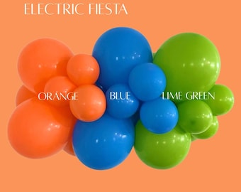 Orange, Blue & Green Balloon Garland Kit: Summer Party Arch