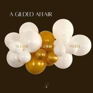 Gold and White Balloon Garland Kit Metallic Lace Balloon Arch Luxury Wedding Bridal Shower Birthday Party Decorations for Anniversary Party