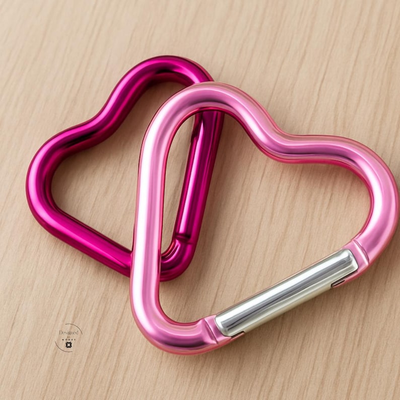 Heart shaped metal clip for keys and bag charms