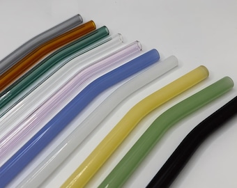 Colored Bent Glass Straw: Eco-Friendly Tumbler Accessory, Zero Waste Alternative