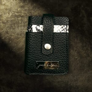Cartera unisex de cuero genuino hecha a mano / Capacidad para más de 4 tarjetas / Bolsillo para efectivo